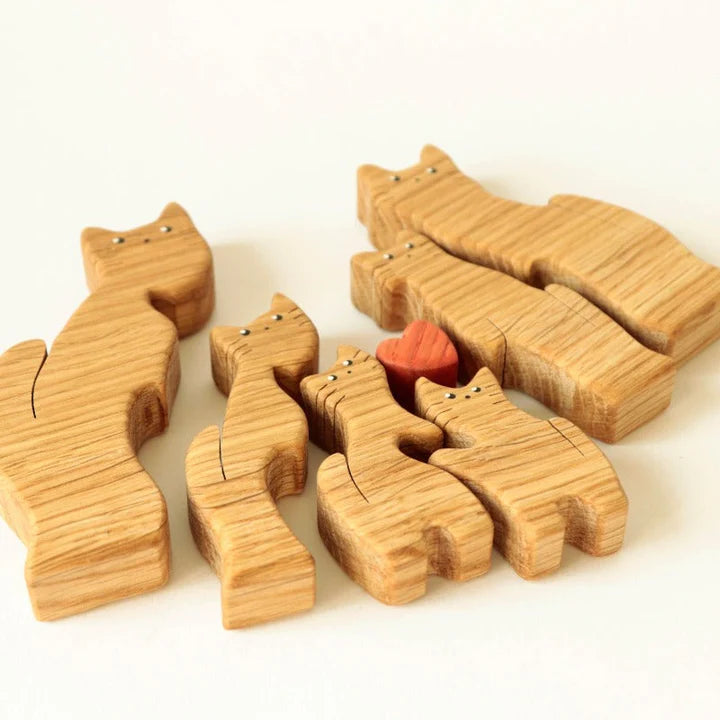 Wooden Cat Family Puzzle - CUSTLOVE