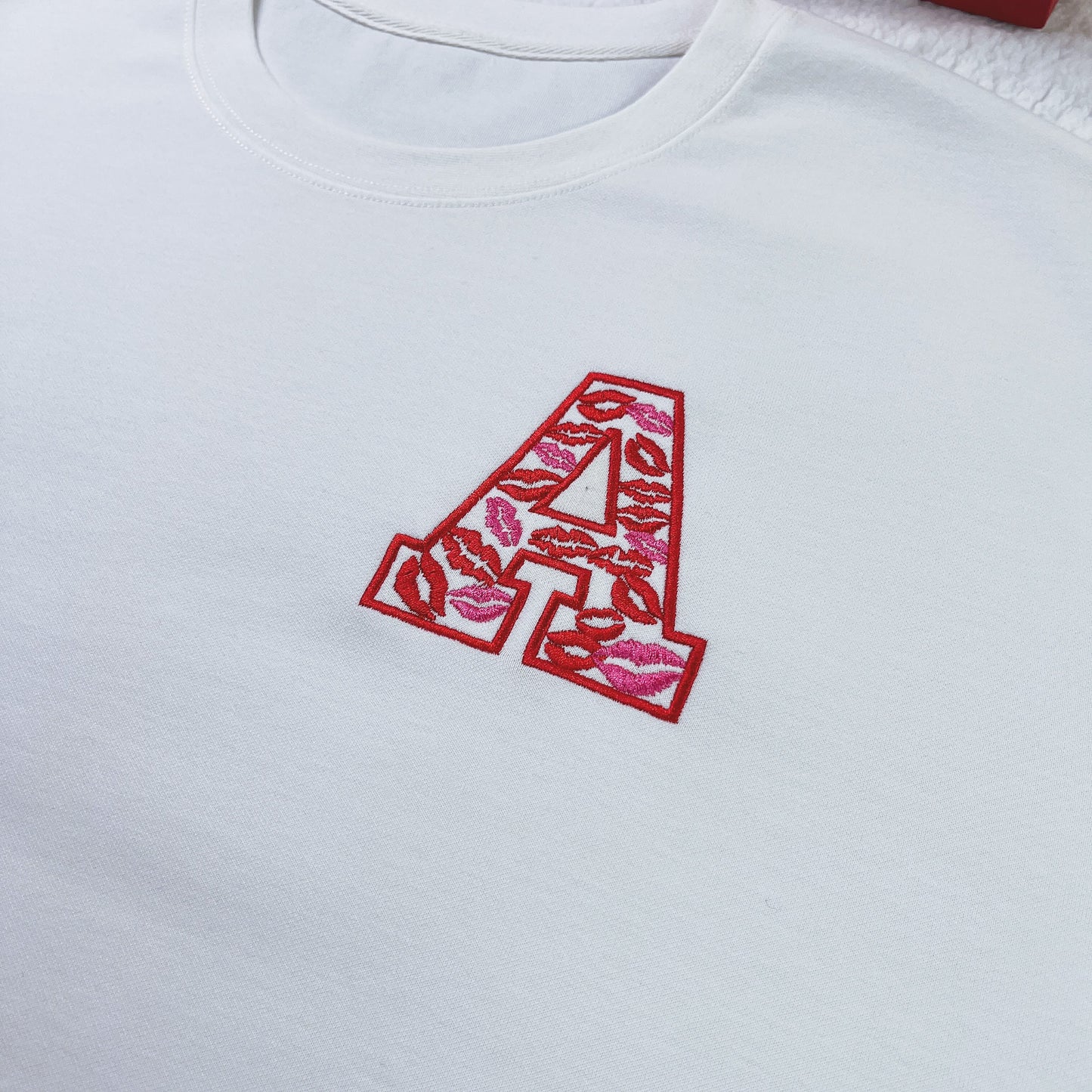 50%OFF🔥-Custom Lip Print & Initial Embroidered Sweatshirt