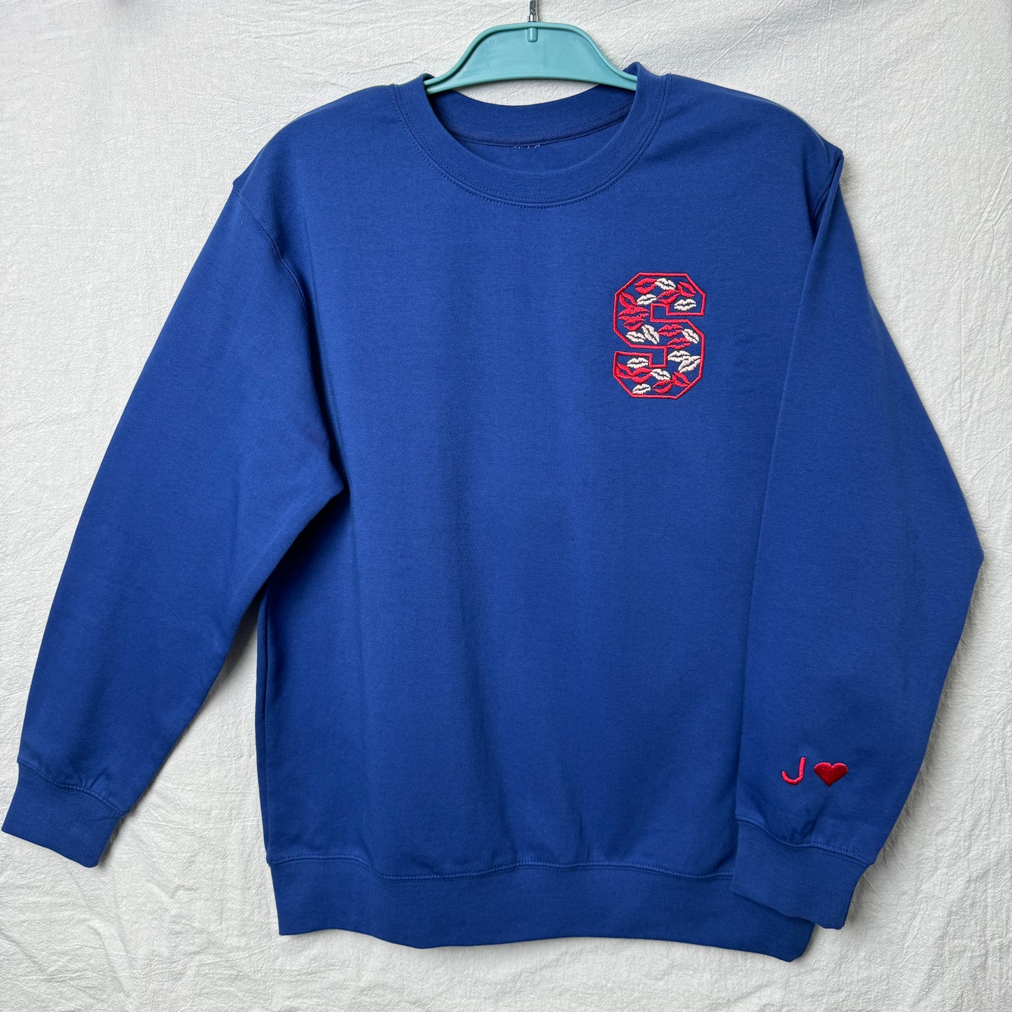 50%OFF🔥-Custom Lip Print & Initial Embroidered Sweatshirt
