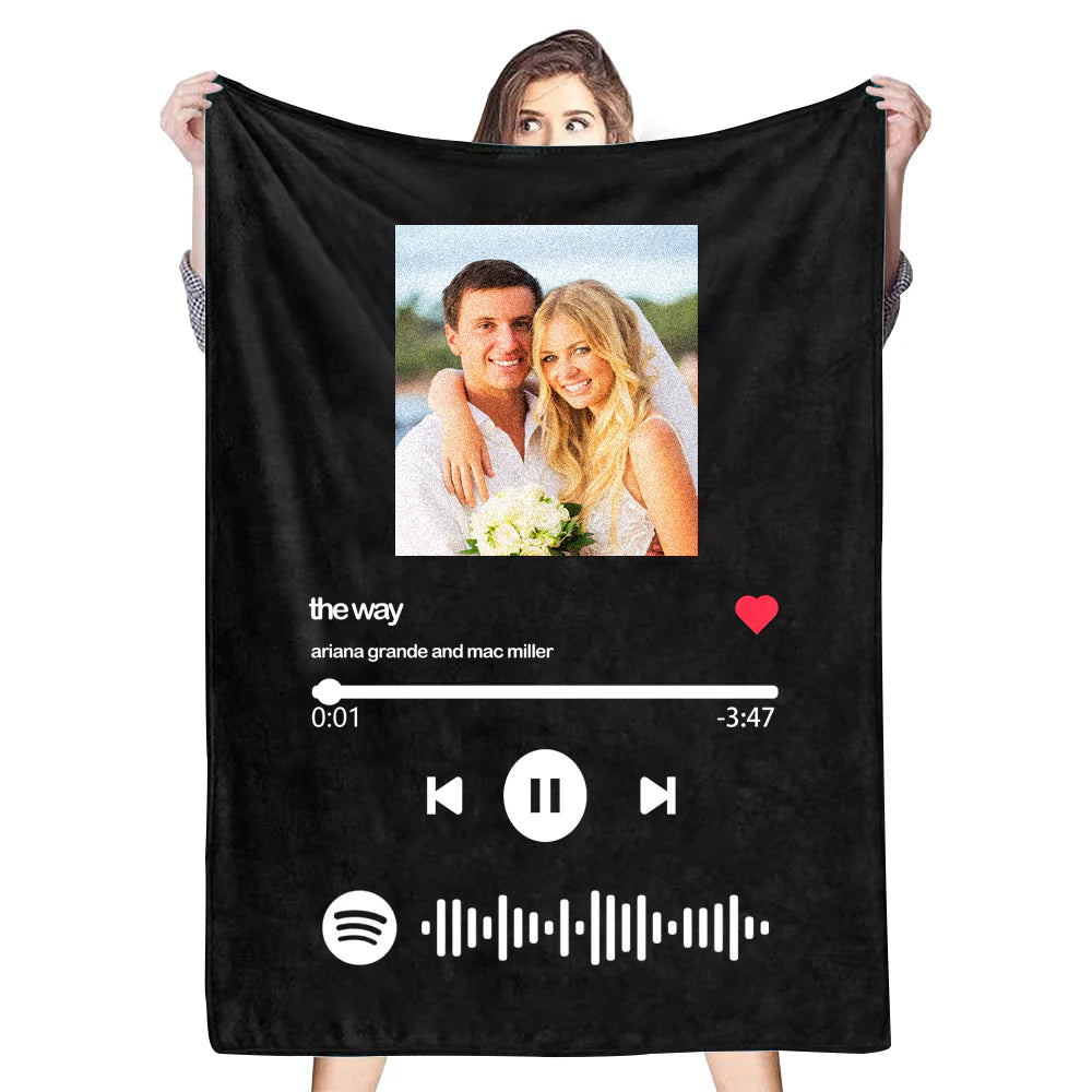Customizable Music Code and Photo Keepsake Blanket