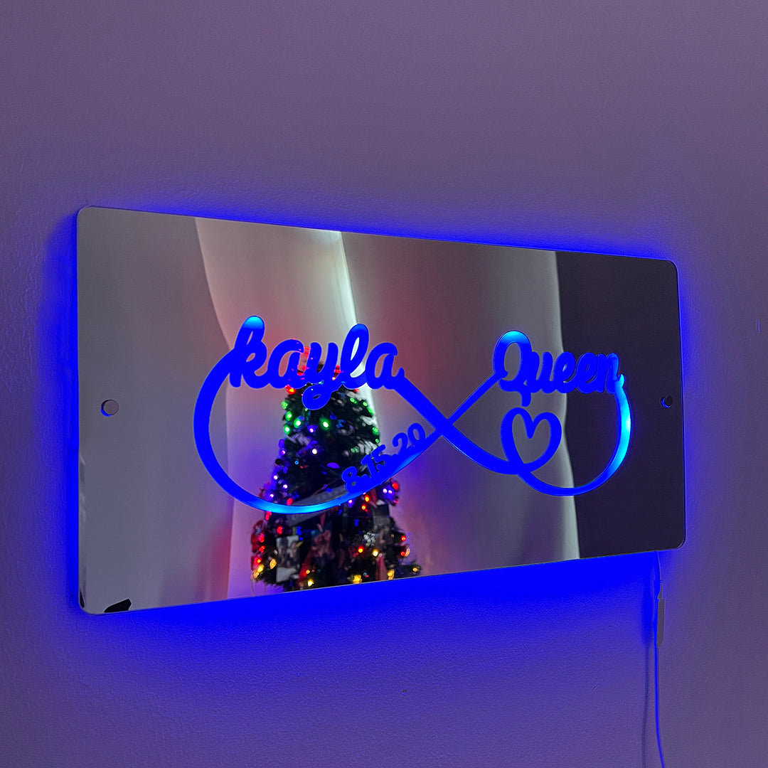 Personalized Name Infinity Sign Light Up Mirror - CUSTLOVE