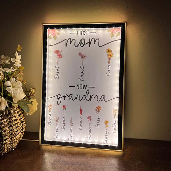 50% OFF✨ First Mom Now Grandma-Led Mirror for Mother's Day - CUSTLOVE