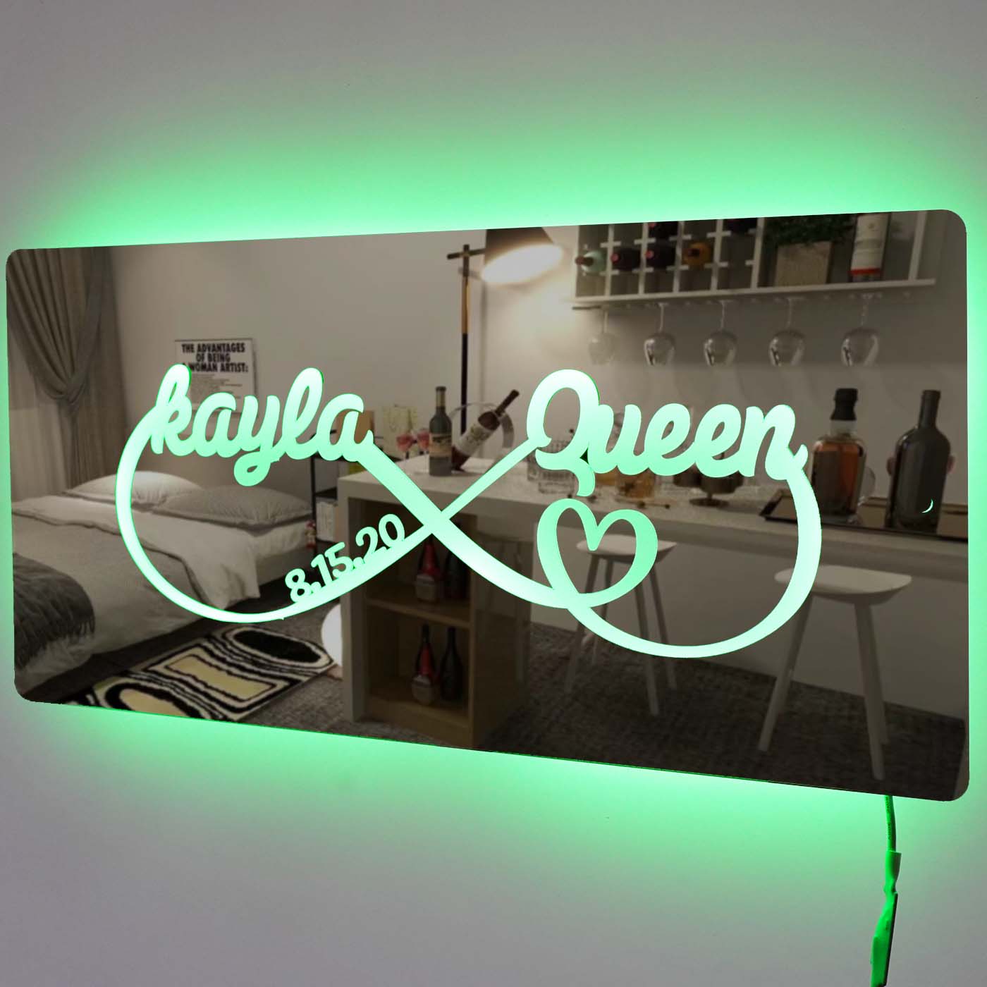 Personalized Name Infinity Sign Light Up Mirror - CUSTLOVE