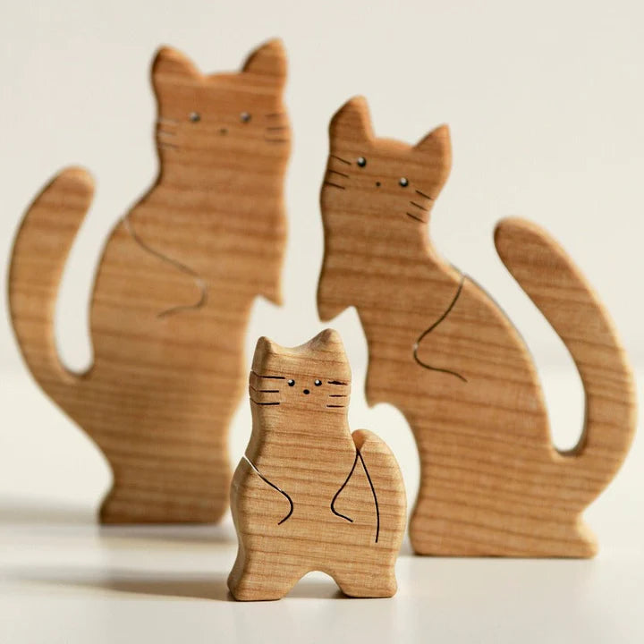 Wooden Cat Family Puzzle - CUSTLOVE