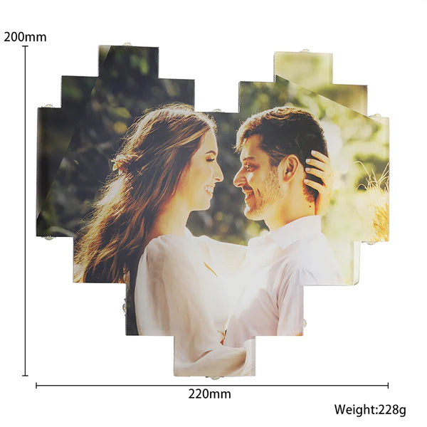 Custom Heart Shape Photo Collage Lamp - CUSTLOVE