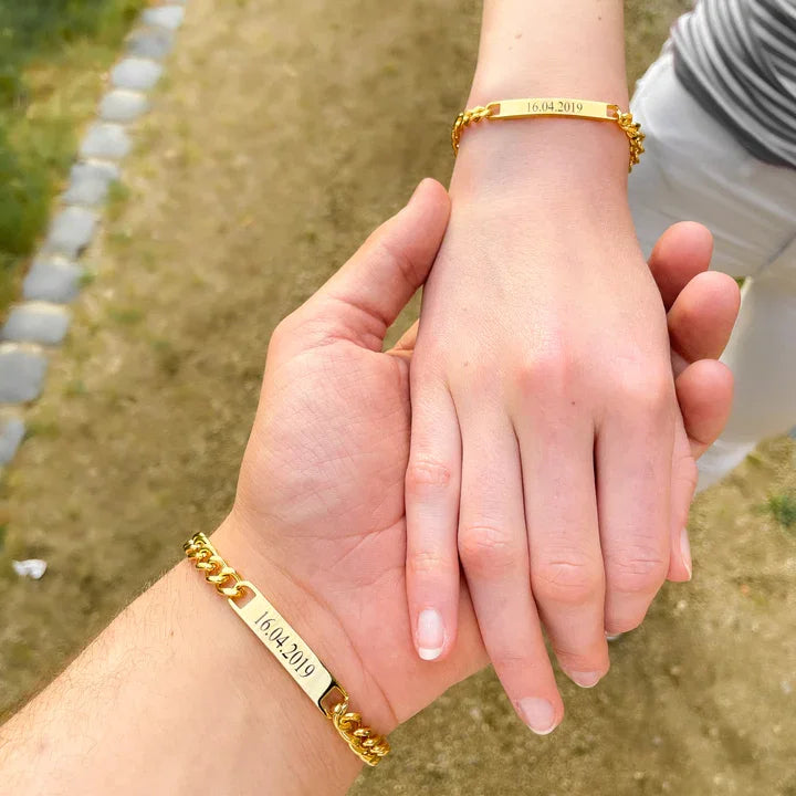 ID partner bracelets with engraving - CUSTLOVE