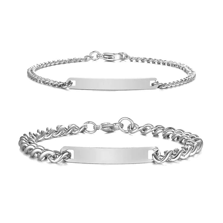 ID partner bracelets with engraving - CUSTLOVE