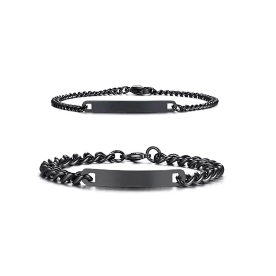 ID partner bracelets with engraving - CUSTLOVE