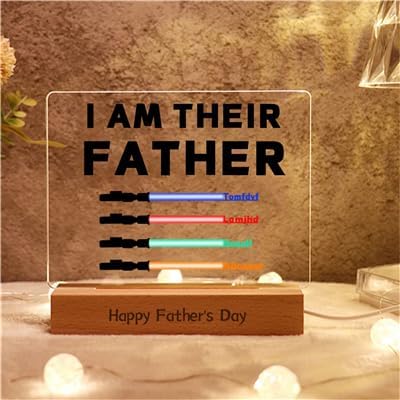 Father's Day gift personalized name night light customization