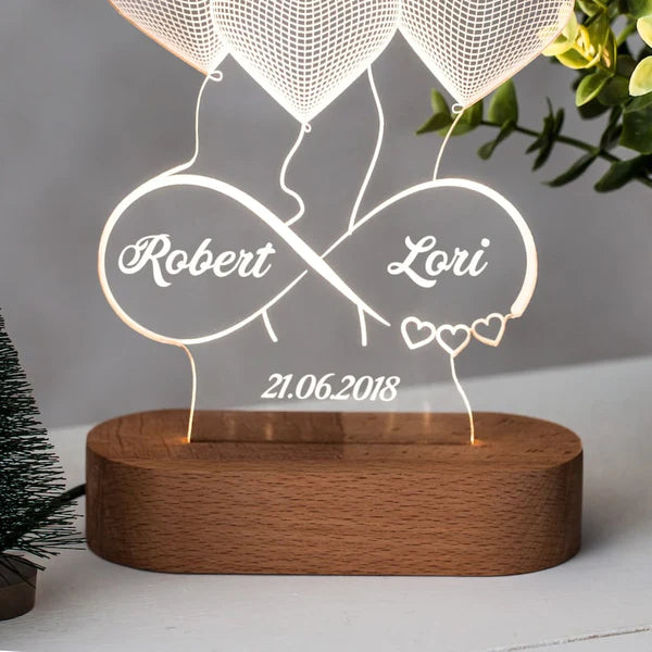 Personalized 3D Printed Lamp Gift - CUSTLOVE