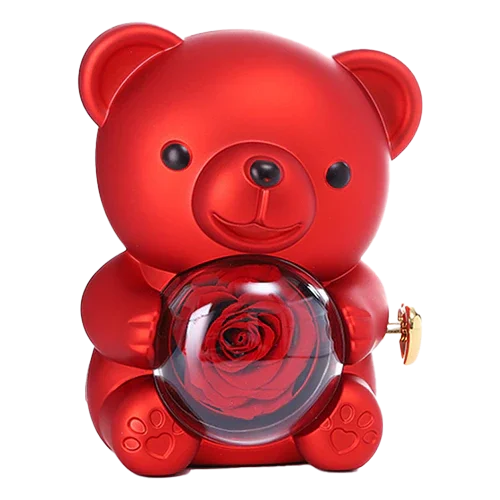 Engraved heart necklace comes in a real rose bear gift box – CUSTLOVE