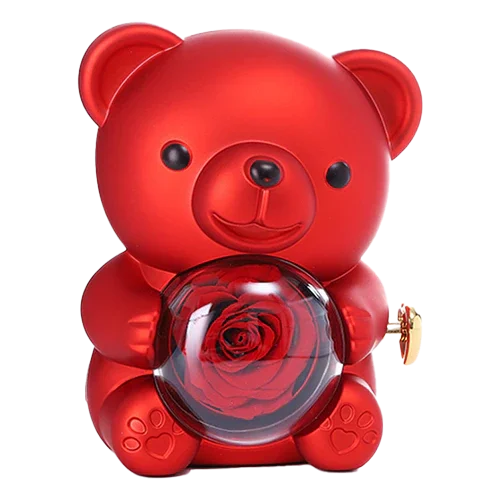 Beautifully engraved heart necklace comes in a real rose bear gift box.