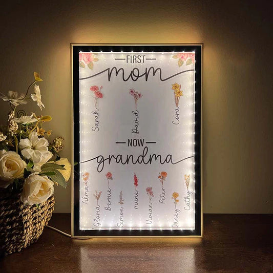 50% OFF✨ First Mom Now Grandma-Led Mirror for Mother's Day - CUSTLOVE