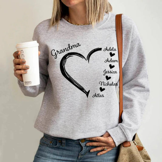 Generations of Love: Custom Grandma & Mom Personalized Sweatshirt - Perfect Mother's Day Gift