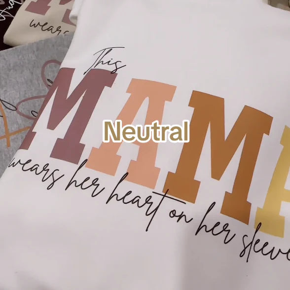 Personalized MAMA Wears Her Heart On Her Sleeve Sweatshirt - CUSTLOVE