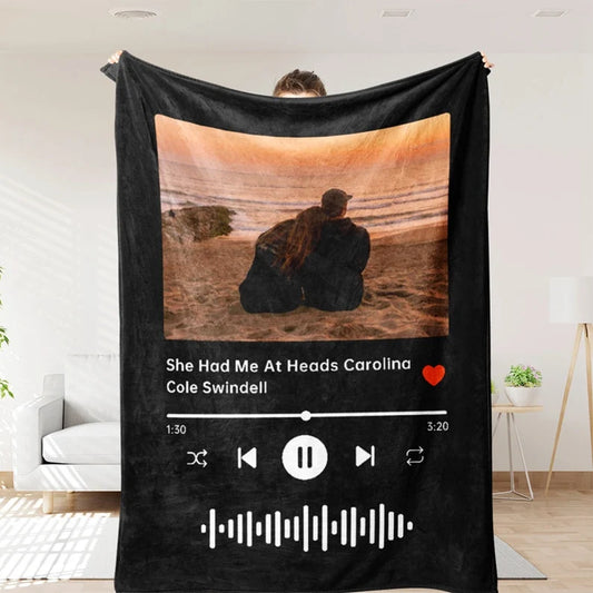 Custom Music and Photo Starlight Blanket custlove