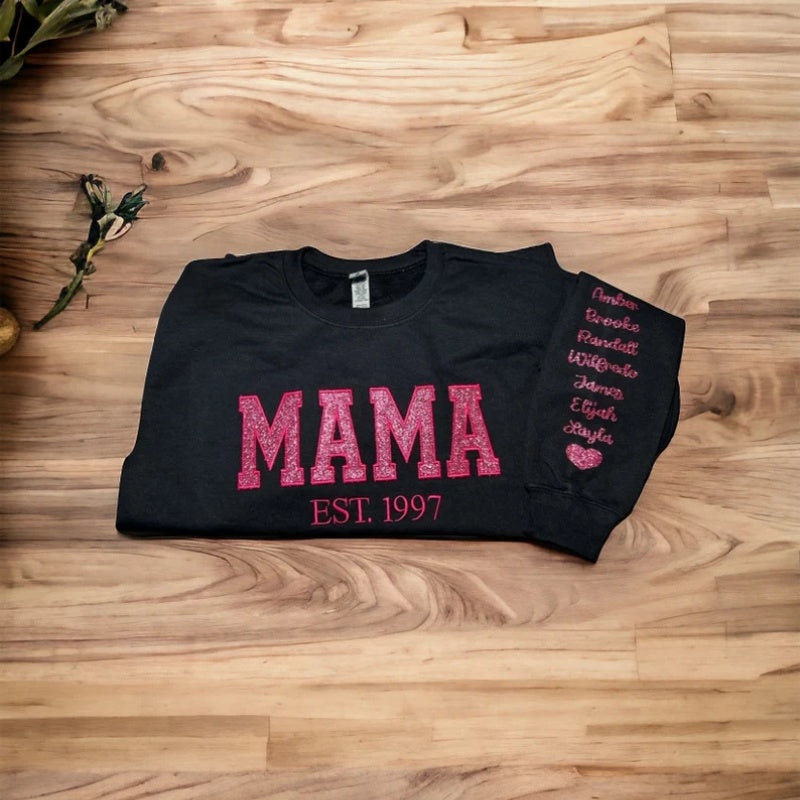 Sparkling Love: Customized MAMA Sweatshirts