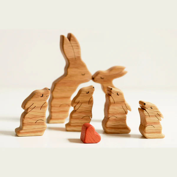 Wooden hare family puzzle - CUSTLOVE