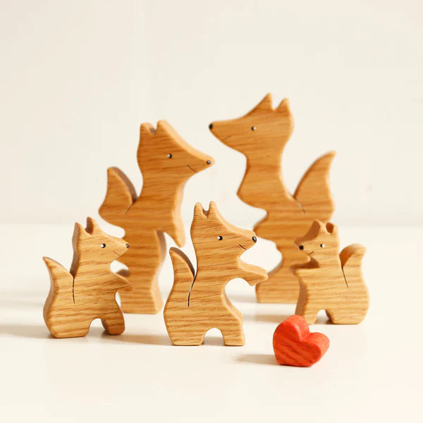 Wooden foxes family puzzle - CUSTLOVE