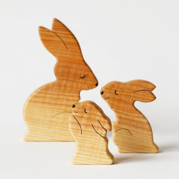 Wooden hare family puzzle - CUSTLOVE